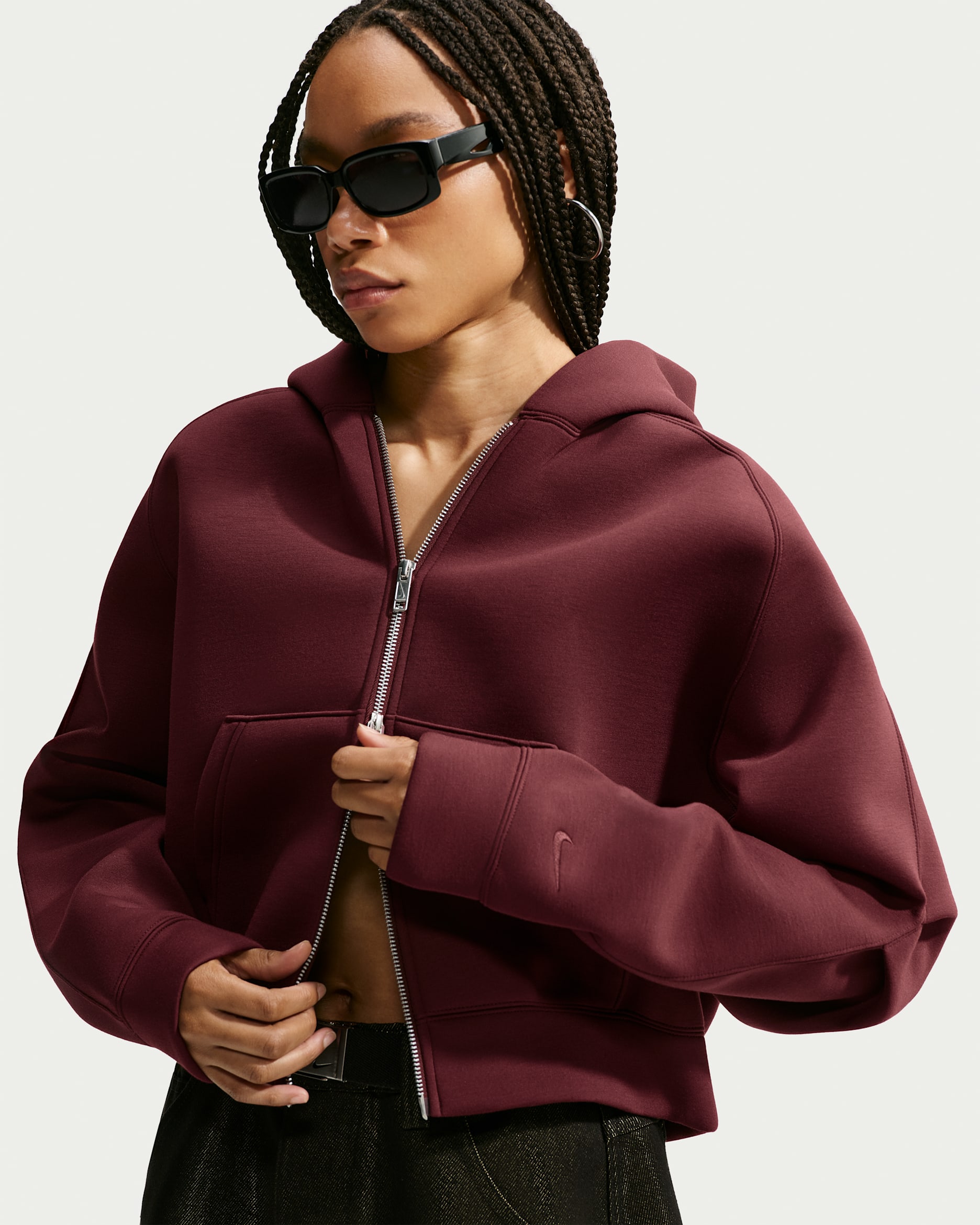 Nike Article Fleece Women's Oversized Full-Zip Hoodie. Nike.com
